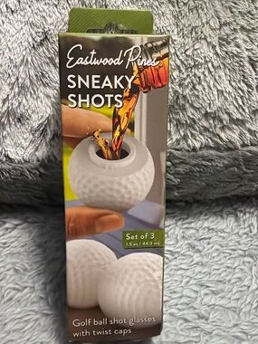 Eastwood Pines Sneaky Shots Golf Ball Shot Glasses - White (Set of 3)